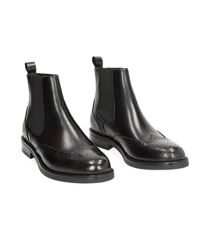 Valerio 1966 Beatles con impunture oxford in pelle nera | Valerio 1966