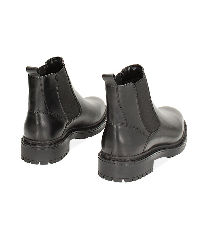 Valerio 1966 Beatles Nero In Pelle Con Suola In Gomma | Valerio 1966