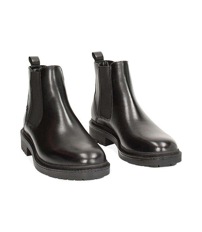 Valerio 1966 Beatles nero in pelle con suola in gomma | Valerio 1966