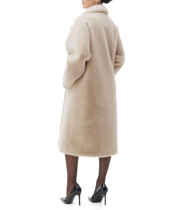 Valerio 1966 Cappotto beige longuette in pelo sintetico | Valerio 1966