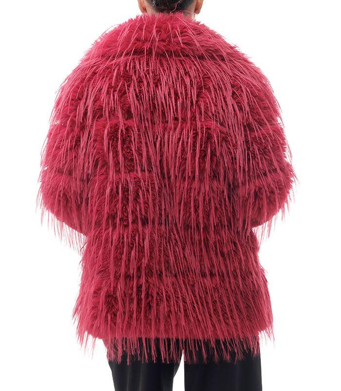 Valerio 1966 Cappotto bordeaux corto in pelo sintetico | Valerio 1966