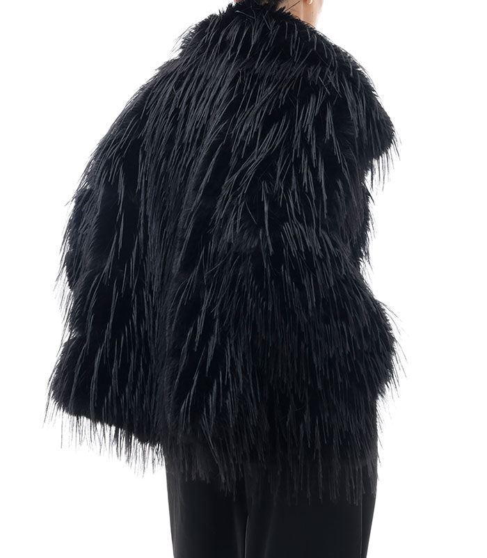 Valerio 1966 Cappotto nero corto in pelo sintetico | Valerio 1966