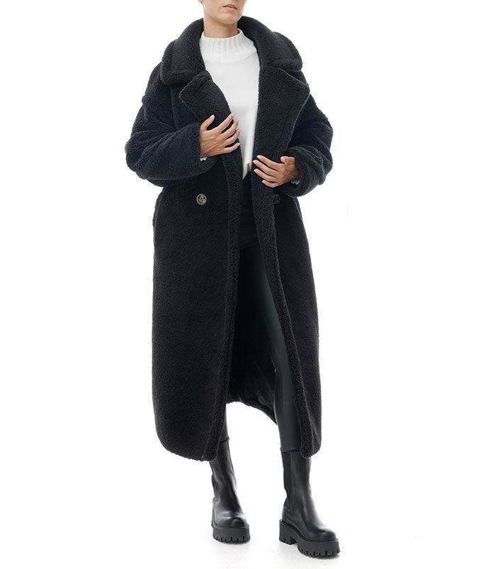 Valerio 1966 Cappotto Teddy Lungo Nero | Valerio 1966