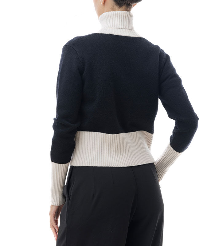 Valerio 1966 Cardigan nero e beige da donna | Valerio 1966