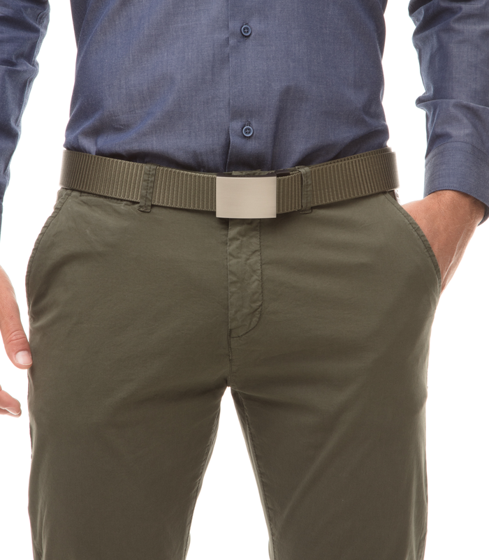 Valerio 1966 Cintura militare in tessuto intrecciato con fibbia a placca uomo | Valerio 1966