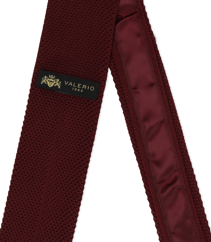Valerio 1966 Cravatta Bordeaux In Cotone Con Fondo Dritto Uomo | Valerio 1966