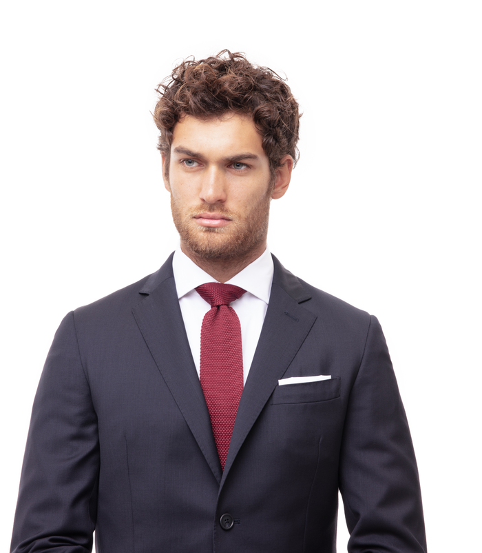 Valerio 1966 Cravatta bordeaux in cotone con fondo dritto uomo | Valerio 1966