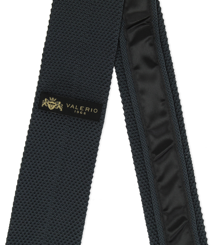 Valerio 1966 Cravatta Grigio In Cotone Con Fondo Dritto Uomo | Valerio 1966