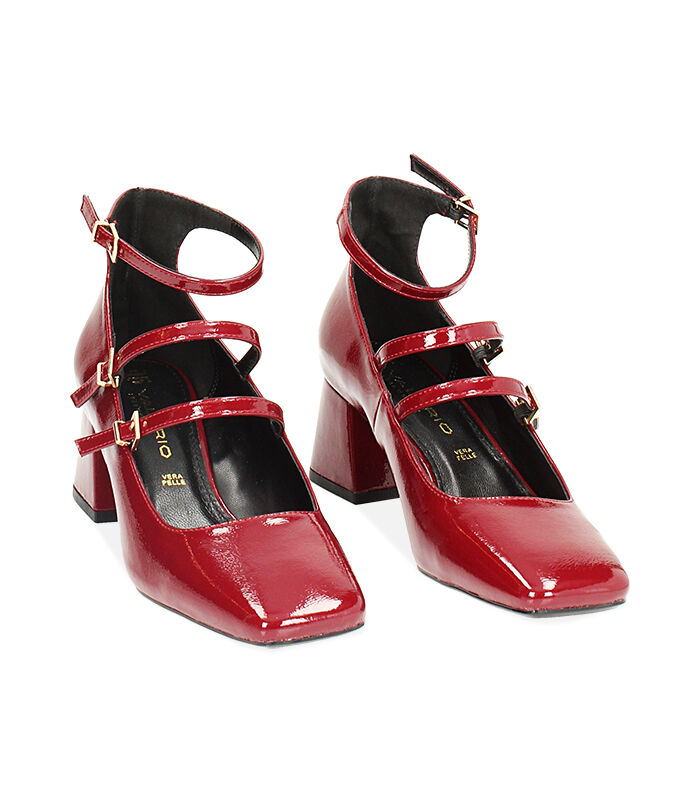 Valerio 1966 Décolleté bordeaux in naplak tacco largo 6 cm | Valerio 1966