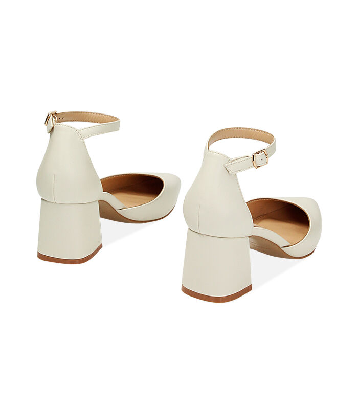 Valerio 1966 Décolleté Donna Cinturino Panna Tacco 6 Cm | Valerio 1966