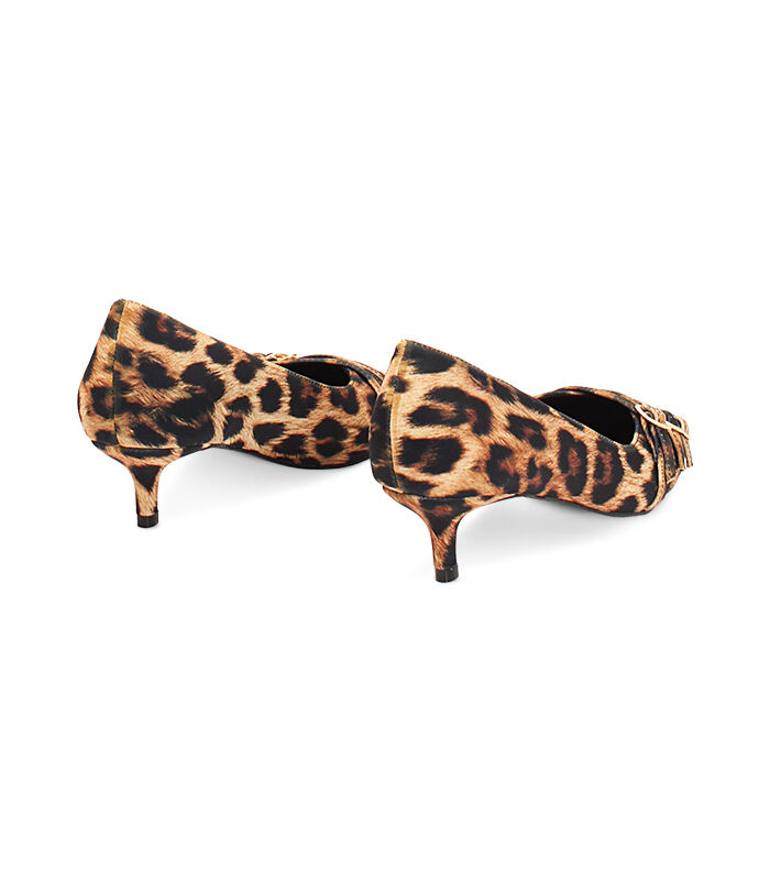 Valerio 1966 Décolleté Leopard In Lycra Con Fibbie Tacco 4 5 Cm | Valerio 1966