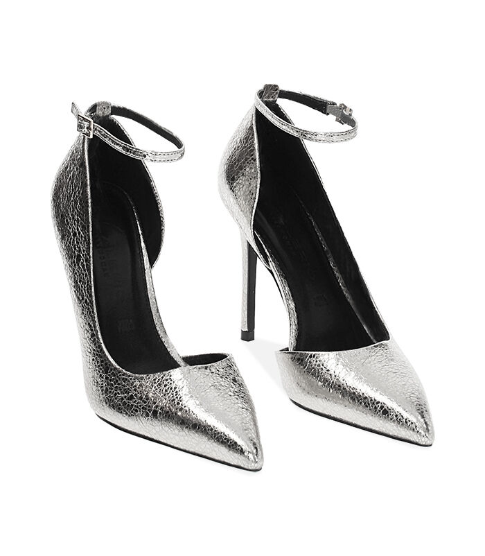 Valerio 1966 Décolleté open shank laminate argento tacco 10 5 cm | Valerio 1966