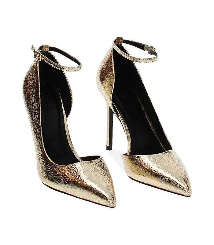 Valerio 1966 Décolleté open shank laminate oro tacco 10 5 cm | Valerio 1966