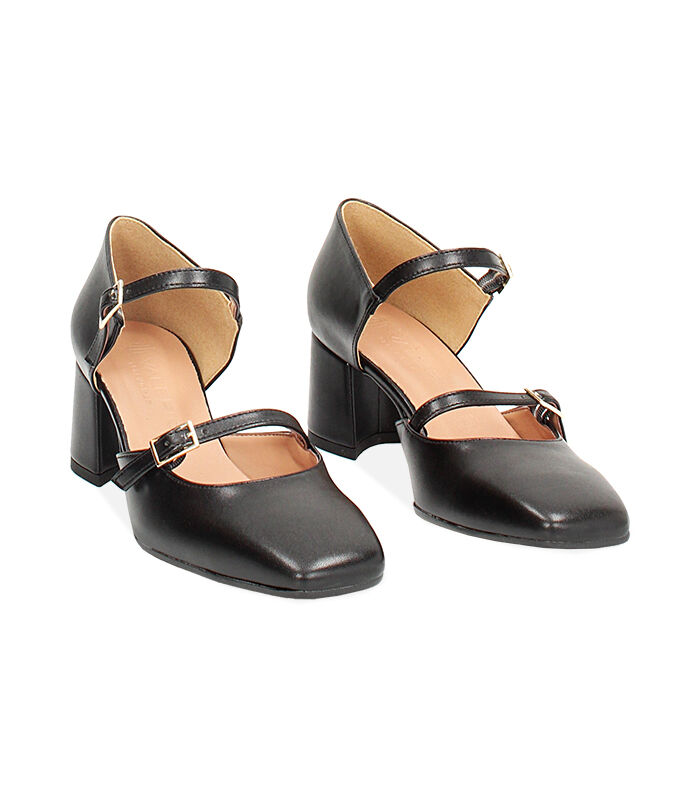 Valerio 1966 Décolleté open shank nere tacco largo 5 cm | Valerio 1966