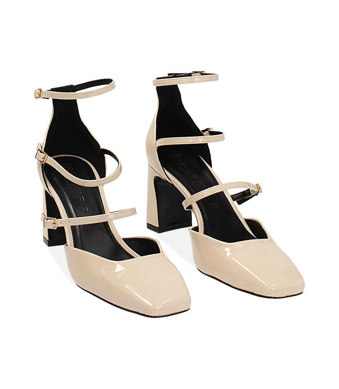 Valerio 1966 Décolleté open shank panna in naplak tacco 7 cm | Valerio 1966