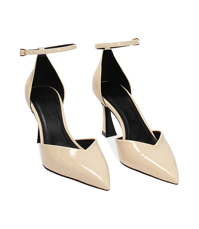 Valerio 1966 Décolleté open shank panna in naplak tacco 8 cm | Valerio 1966