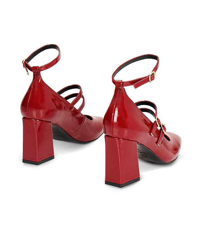 Valerio 1966 Décolleté Rosse In Vernice Con Stringhe Tacco 7 5 Cm | Valerio 1966