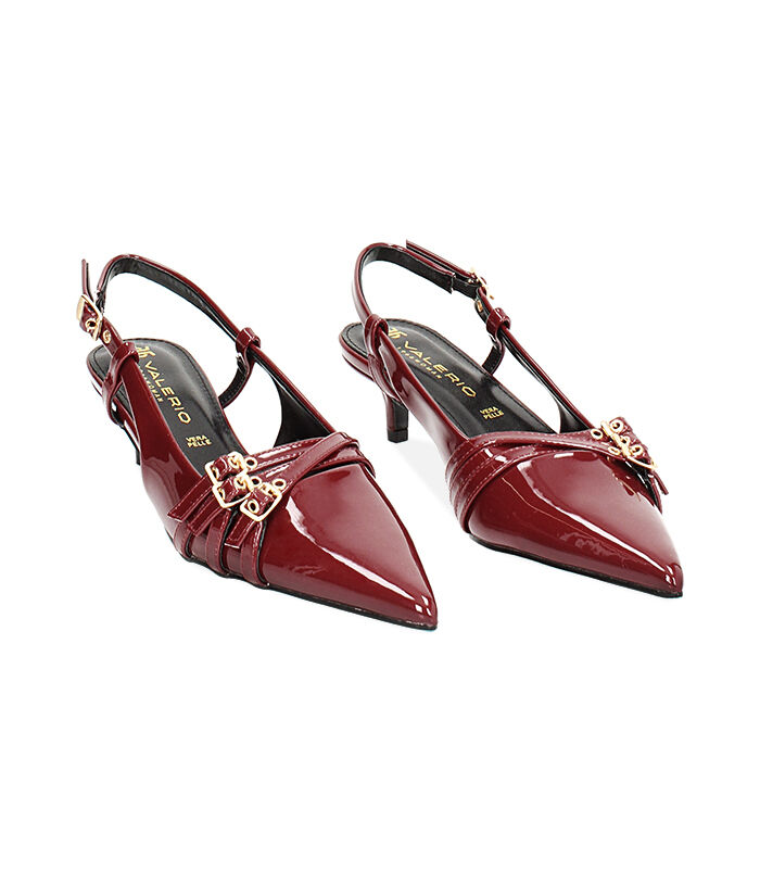 Valerio 1966 Décolleté slingback in vernice cherry tacco 4 5 cm | Valerio 1966