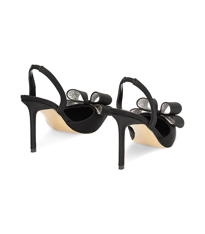 Valerio 1966 Décolleté Slingback Nera In Lycra Tacco 9 5 Cm | Valerio 1966