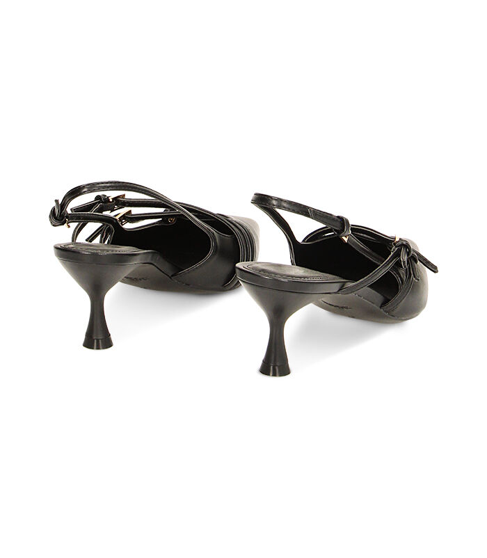 Valerio 1966 Décolleté Slingback Nere Con Fibbie Tacco 6 Cm | Valerio 1966