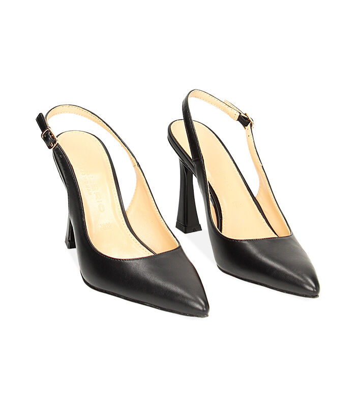 Valerio 1966 Décolleté slingback nere tacco 9 5 cm | Valerio 1966