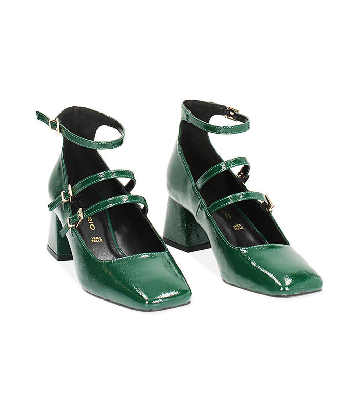 Valerio 1966 Décolleté verdi in naplak tacco largo 6 cm | Valerio 1966