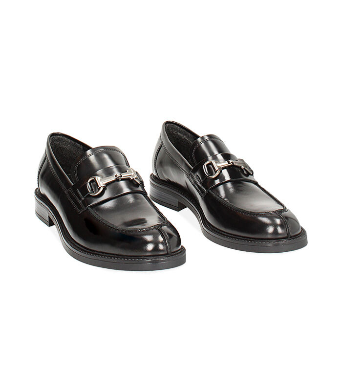 Valerio 1966 Mocassino nero con morsetto in pelle abrasivata | Valerio 1966