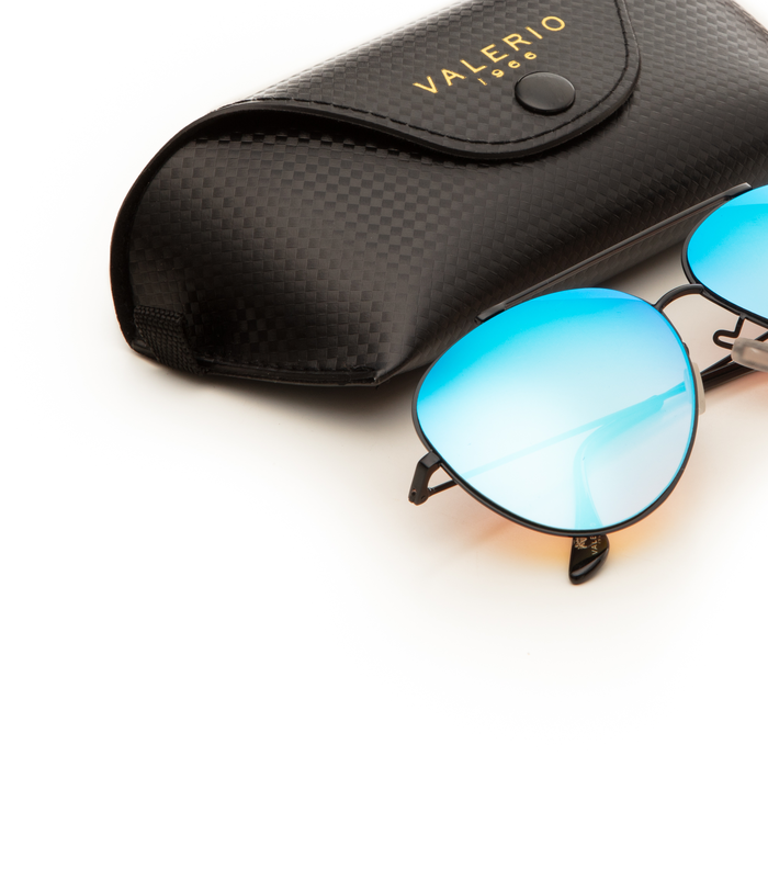 Valerio 1966 Occhiali da sole neri a goccia uomo | Valerio 1966