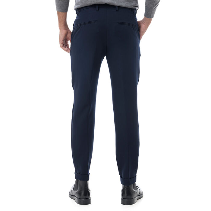 Valerio 1966 Pantalone Blu Con Piega Inglese | Valerio 1966