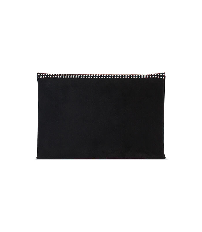 Valerio 1966 Pochette Nera-argento In Microfibra Con Pietre | Valerio 1966