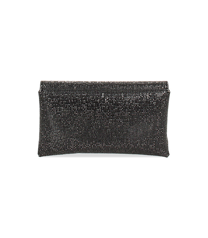 Valerio 1966 Pochette Nera In Laminato Con Pietre | Valerio 1966