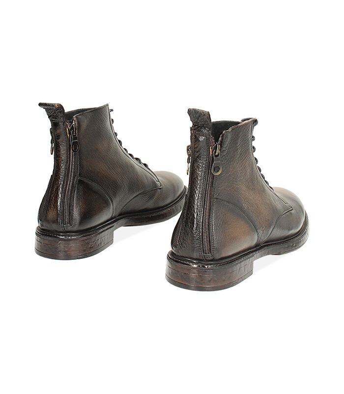 Valerio 1966 Polacchino Di Pelle Con Impunture Oxford Testa Di Moro | Valerio 1966