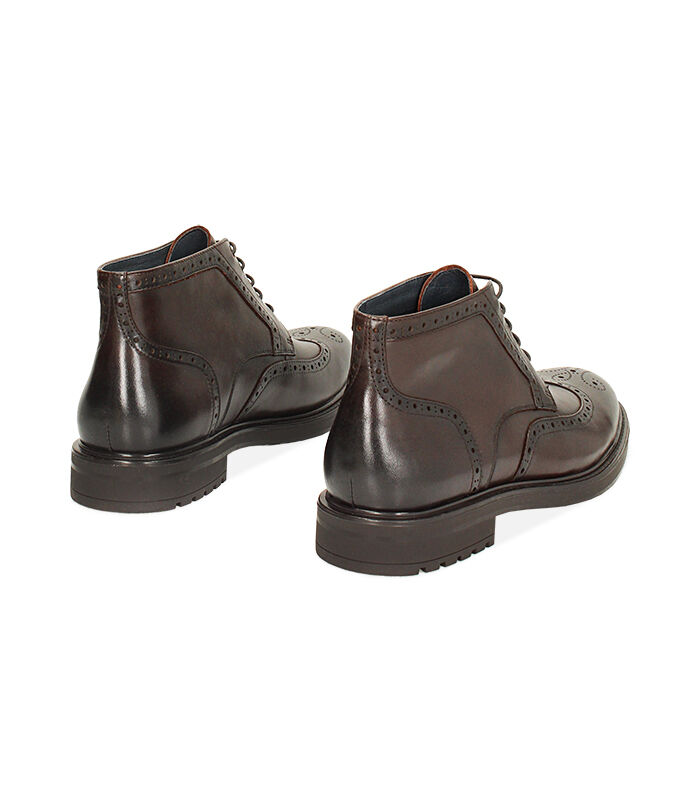 Valerio 1966 Polacchino Stile Oxford In Pelle Moro | Valerio 1966