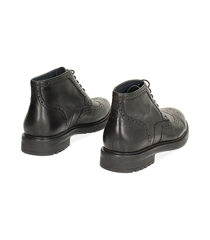 Valerio 1966 Polacchino Stile Oxford In Pelle Nero | Valerio 1966