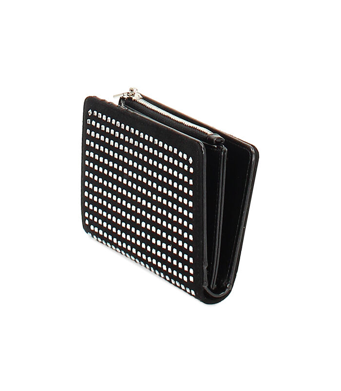 Valerio 1966 Portafoglio in microfibra nero con strass argento | Valerio 1966