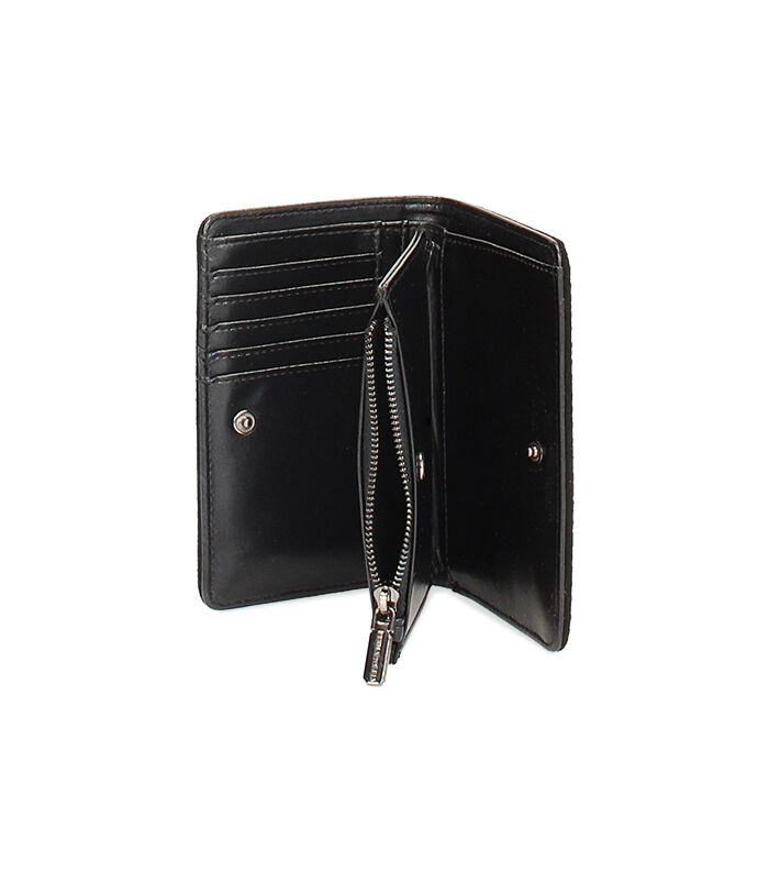 Valerio 1966 Portafoglio In Microfibra Nero Con Strass Neri | Valerio 1966