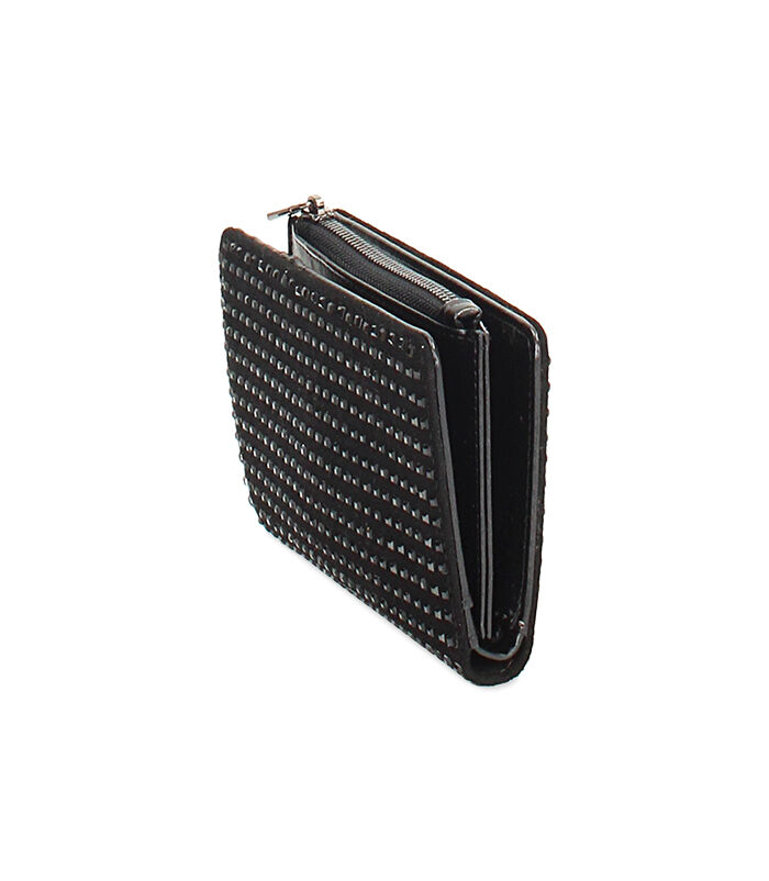 Valerio 1966 Portafoglio in microfibra nero con strass neri | Valerio 1966