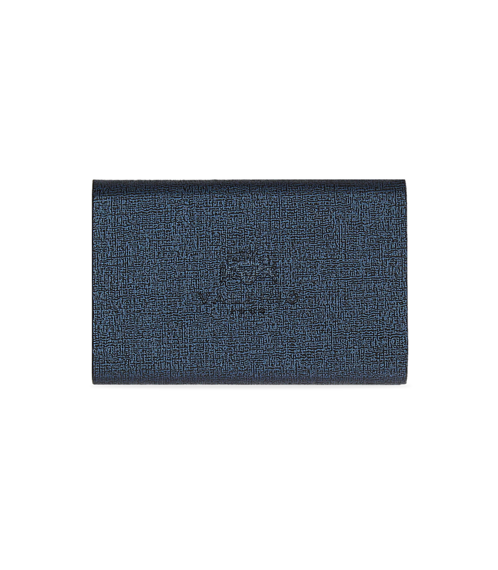Valerio 1966 Portamonete blu da uomo in pelle con logo embossed | Valerio 1966