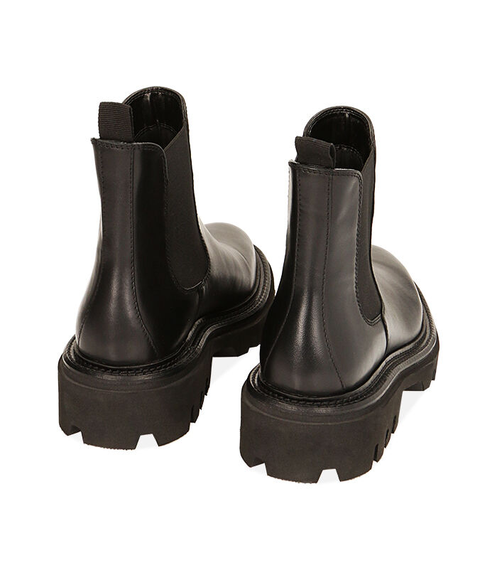 Valerio 1966 Stivaletti Donna Chelsea Neri In Pelle Tacco 4 8 Cm | Valerio 1966