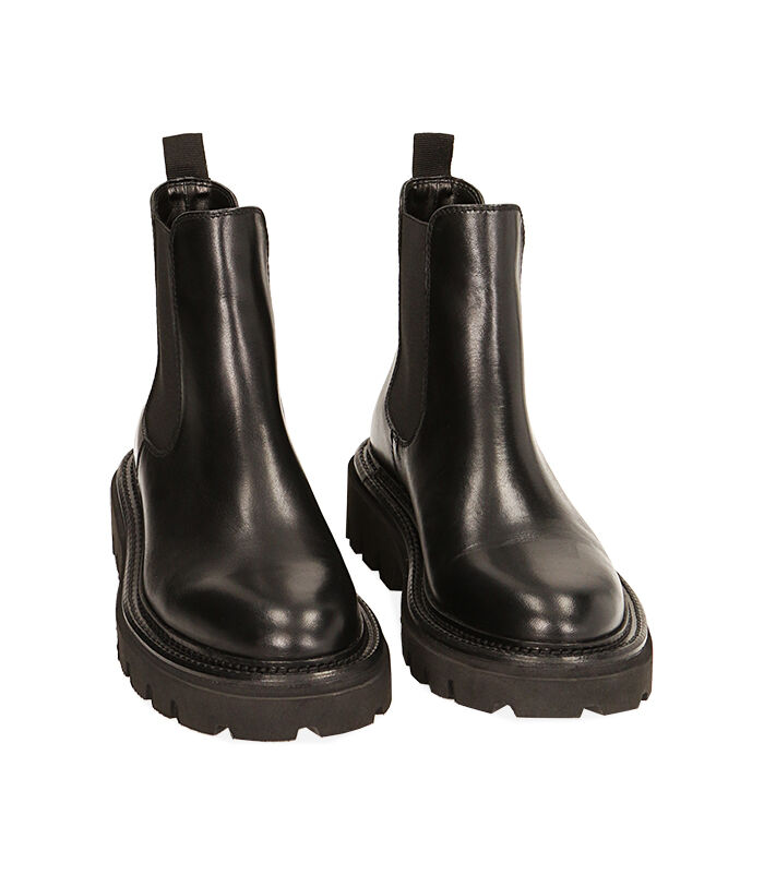 Valerio 1966 Stivaletti donna Chelsea neri in pelle tacco 4 8 cm | Valerio 1966