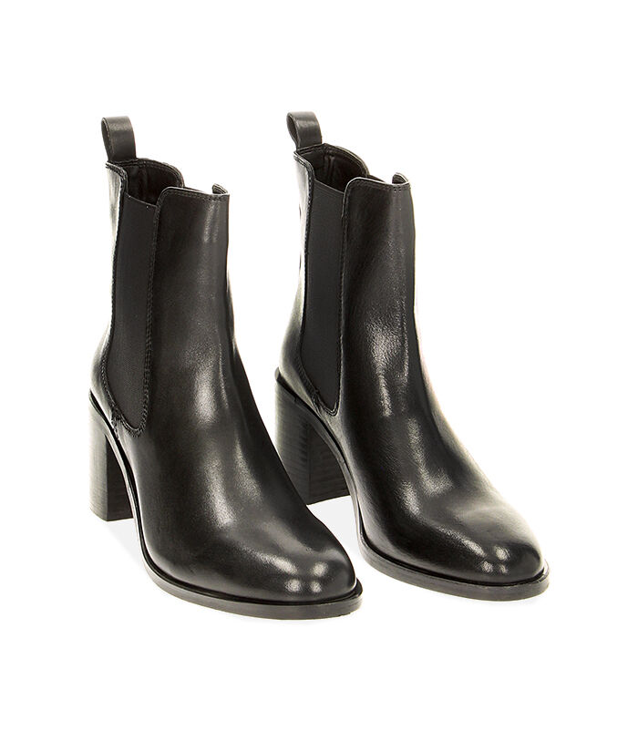 Valerio 1966 Stivaletti donna Chelsea neri in pelle tacco 7 7 cm | Valerio 1966