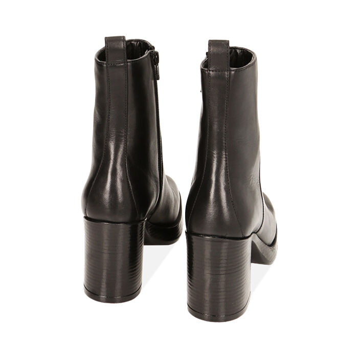 Valerio 1966 Stivaletti Donna Neri In Pelle Tacco 8 4 Cm | Valerio 1966