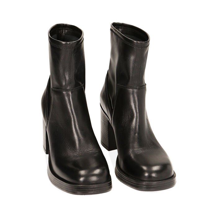 Valerio 1966 Stivaletti Donna Plateau Neri In Pelle Tacco 8 4 Cm | Valerio 1966