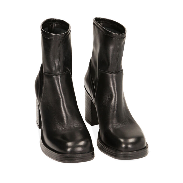 Valerio 1966 Stivaletti Donna Plateau Neri In Pelle Tacco 8 4 Cm | Valerio 1966