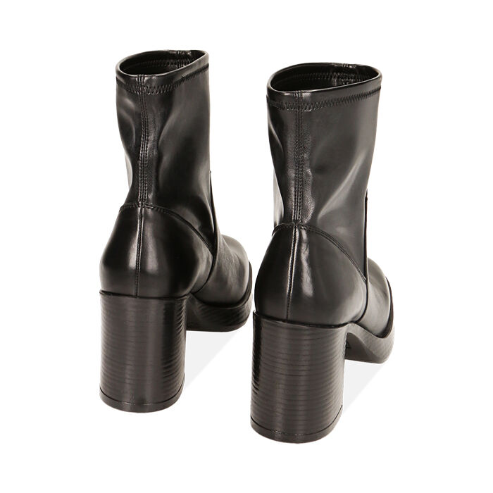 Valerio 1966 Stivaletti Donna Plateau Neri In Pelle Tacco 8 4 Cm | Valerio 1966