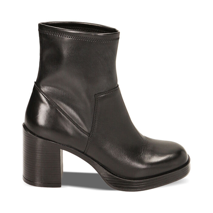 Valerio 1966 Stivaletti donna plateau neri in pelle tacco 8 4 cm | Valerio 1966