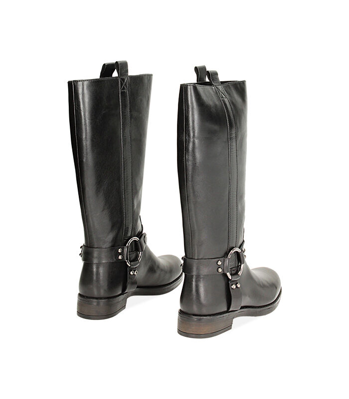 Valerio 1966 Stivali Biker In Pelle Neri | Valerio 1966