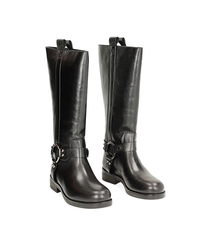 Valerio 1966 Stivali biker in pelle neri | Valerio 1966