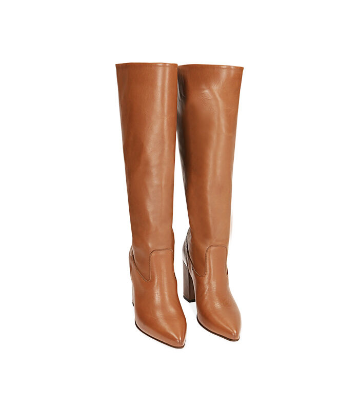 Valerio 1966 Stivali donna cognac in pelle tacco 9 cm | Valerio 1966