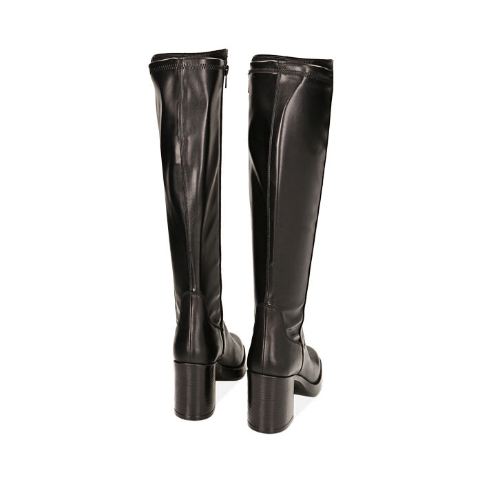 Valerio 1966 Stivali Donna Neri In Pelle Tacco 8 4 Cm | Valerio 1966